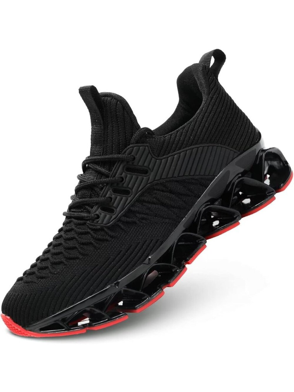 Women's Black/Red Comfortable Non Slip Work Sport Blade Tennis Fashion Sneakers